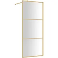 vidaXL Schermo doccia per cabina doccia con vetro trasparente ESG Golden 90x195cm