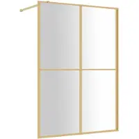 vidaXL Schermo doccia per cabina doccia ESG vetro trasparente Golden 140x195cm