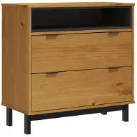 vidaXL Comodino a cassetti FLAM 80x40x80 cm in legno massello di pino