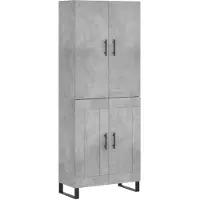 vidaXL Credenza grigio cemento 69,5x34x180 cm materiale a base di legno