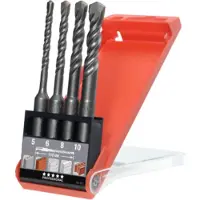 Kwb 240400 40Cr steel Hammer drill bit 4-piece 5 mm, 6 mm, 8 mm, 10 mm Total length 110 mm SDS-Plus 1 Set