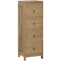 vidaXL Comodino 30x30x90 cm in legno massello di teak