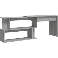 vidaXL Scrivania ad angolo grigio Sonoma 200x50x76 cm in materiale ligneo