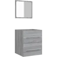 vidaXL Armadietto da bagno con specchio Grigio Sonoma 41x38,5x48 cm