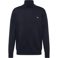 Gant per uomo. 8030563 Maglione dolcevita classico in cotone blu scuro (S), Casual, Manica lunga, Navy