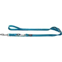 Hunter Adjustable Nylon V Leash Guinzagli per cani (Länge max. 200 cm - Breite 1,0 cm, blu)