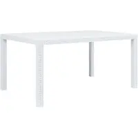 vidaXL Tavolo da giardino bianco 150x90x72 cm in plastica effetto rattan