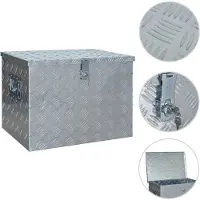 vidaXL Scatola in alluminio 610x430x455 mm Argento