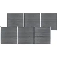 vidaXL Recinzione da giardino WPC 1045x186 cm grigio