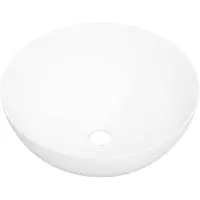 vidaXL Lavabo Bianco 36x15 cm Vetroceramica Rotondo