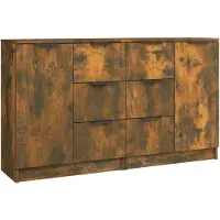 vidaXL Credenze 2 pz. Rovere fumé 60x30x70 cm Materiale a base di legno