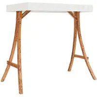 vidaXL Telaio per altalena con tetto in legno bentwood crema finitura teak massiccio
