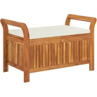 vidaXL Panca da giardino con cuscini 91 cm in legno massiccio di acacia