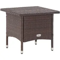 vidaXL Tavolino marrone 50x50x47 cm in poly rattan