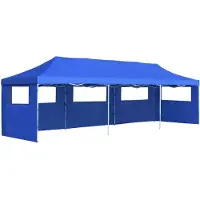 vidaXL Tenda pieghevole pop-up per feste con 5 pareti laterali 3 x 9 m blu