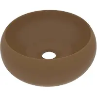 vidaXL Lussuoso lavabo rotondo crema opaco 40x15 cm in Vetroceramica