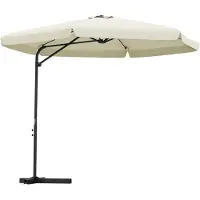 vidaXL Ombrellone con palo in acciaio 300 cm bianco sabbia