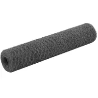 vidaXL -Hühnerdraht 25x0,75 m Stahl con PVC -Beschichtung grigio