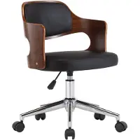 vidaXL Sedia da ufficio girevole, nero, legno curvato e Pelle finta