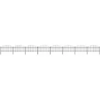 vidaXL Recinzione da giardino con punte di lancia in acciaio (1 - 1,25) x 13,6 m nero