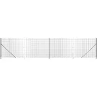 vidaXL Recinzione in rete metallica con flangia a terra antracite 2x10 m