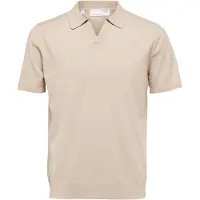Selected Camicia Polo In Maglia Uomini Beige M