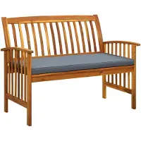 vidaXL Panca da giardino con cuscini 119 cm in legno massiccio di acacia