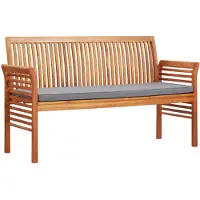 vidaXL panca da giardino a 3 posti con cuscini 150 cm in legno massiccio di acacia