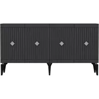 Skye Decor , Midas - Antracite, Argento, Consolle, Antracite, 100% PANNELLI DI PARTICELLE RIVESTITI IN MELAMMINA, 150 x 40 x 79 cm