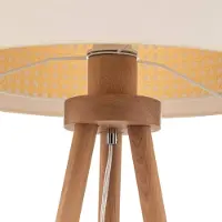 Duolla Piantana Boho, bianco/legno, tessuto/rattan/legno, 140 cm