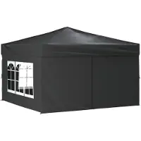 vidaXL Tenda pieghevole per feste con pareti laterali antracite 3x3 m