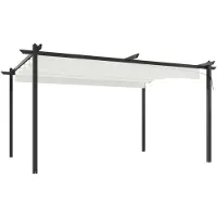 vidaXL Padiglione con tetto estensibile 4x3 m crema