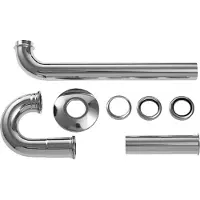 Duravit Siphon pour lavabo 1 1/4" tube avec tuyau d'évacuation prolongé, chromé, 0050260000, 0050260000