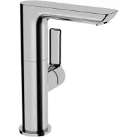 Hansa HANSALIGNA Mitigeur de lavabo, commande latérale, sans vidage, avec dispositif de sécurité, saillie : 116mm, chromé, 55352203, 55352203