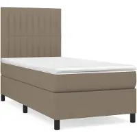 vidaXL Letto a molle con materasso Taupe 80x200 cm in tessuto