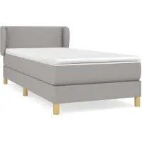 vidaXL Letto a molle con materasso grigio chiaro 80x200 cm in tessuto
