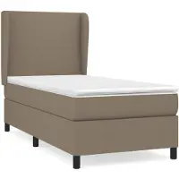 vidaXL Letto a molle con materasso Taupe 80x200 cm in tessuto