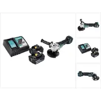 Makita Smerigliatrice angolare a batteria DGA 517 RT 18 V 125 mm brushless + 2x batteria ricaricabile 5,0 Ah + caricabatterie