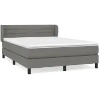 vidaXL Letto a molle con materasso grigio scuro 140x190 cm in tessuto