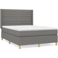 vidaXL Letto a molle con materasso grigio scuro 140x190 cm in tessuto