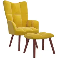 vidaXL Poltrona relax con sgabello in velluto giallo senape