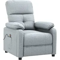 vidaXL Sedia da massaggio in tessuto grigio chiaro