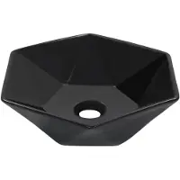 vidaXL Lavabo 41 x 36,5 x 12 cm in Vetroceramica nera
