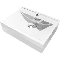 vidaXL Lavabo con troppopieno 60x46x16 cm in Vetroceramica argento