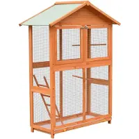 vidaXL Gabbia per uccelli in legno di pino e abete 125,5x59,5x164 cm