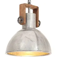 vidaXL Lampada a sospensione in stile industriale 25 W argento rotonda 30 cm E27