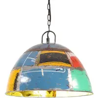 vidaXL Lampada a sospensione in stile industriale vintage 25 W multicolore rotonda 41 cm E27