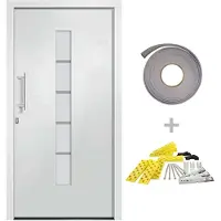vidaXL Porta d'ingresso in alluminio e PVC bianco 100x210 cm
