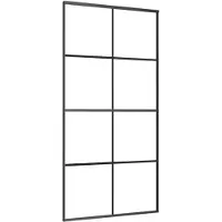 vidaXL Porta scorrevole in alluminio e vetro ESG 102,5x205 cm nero