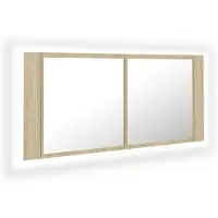 vidaXL Specchio LED per bagno rovere Sonoma 100x12x45 cm acrilico